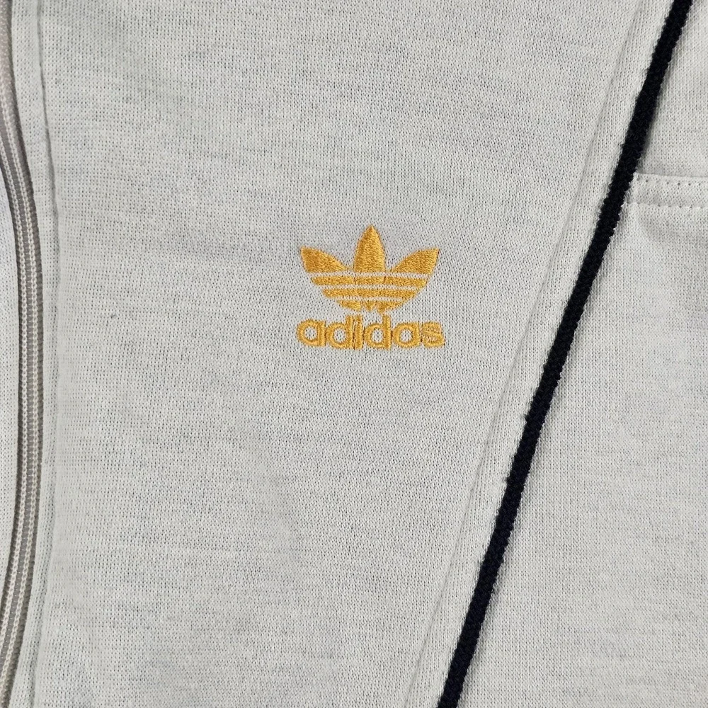 Vintage Adidas Jacket Mens Medium Large White Yellow‎ Track Full Zip Trefoil 90s